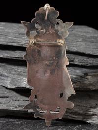 Zuni Mosaic Inlay Figural Maiden Pin/Pendant
