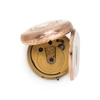 BRITISH, 9K PINK GOLD OPEN FACE POCKET WATCH