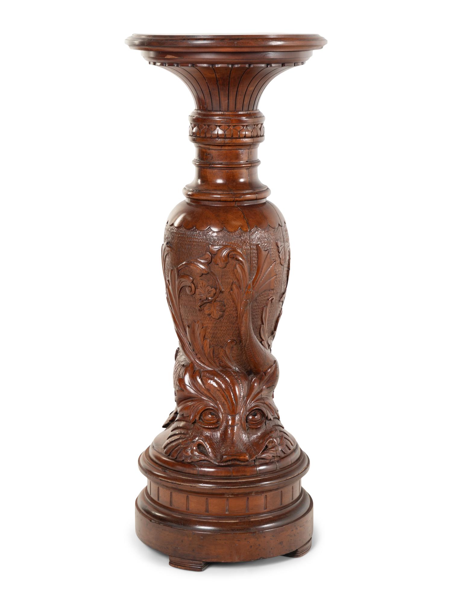 A Continental Carved Pedestal