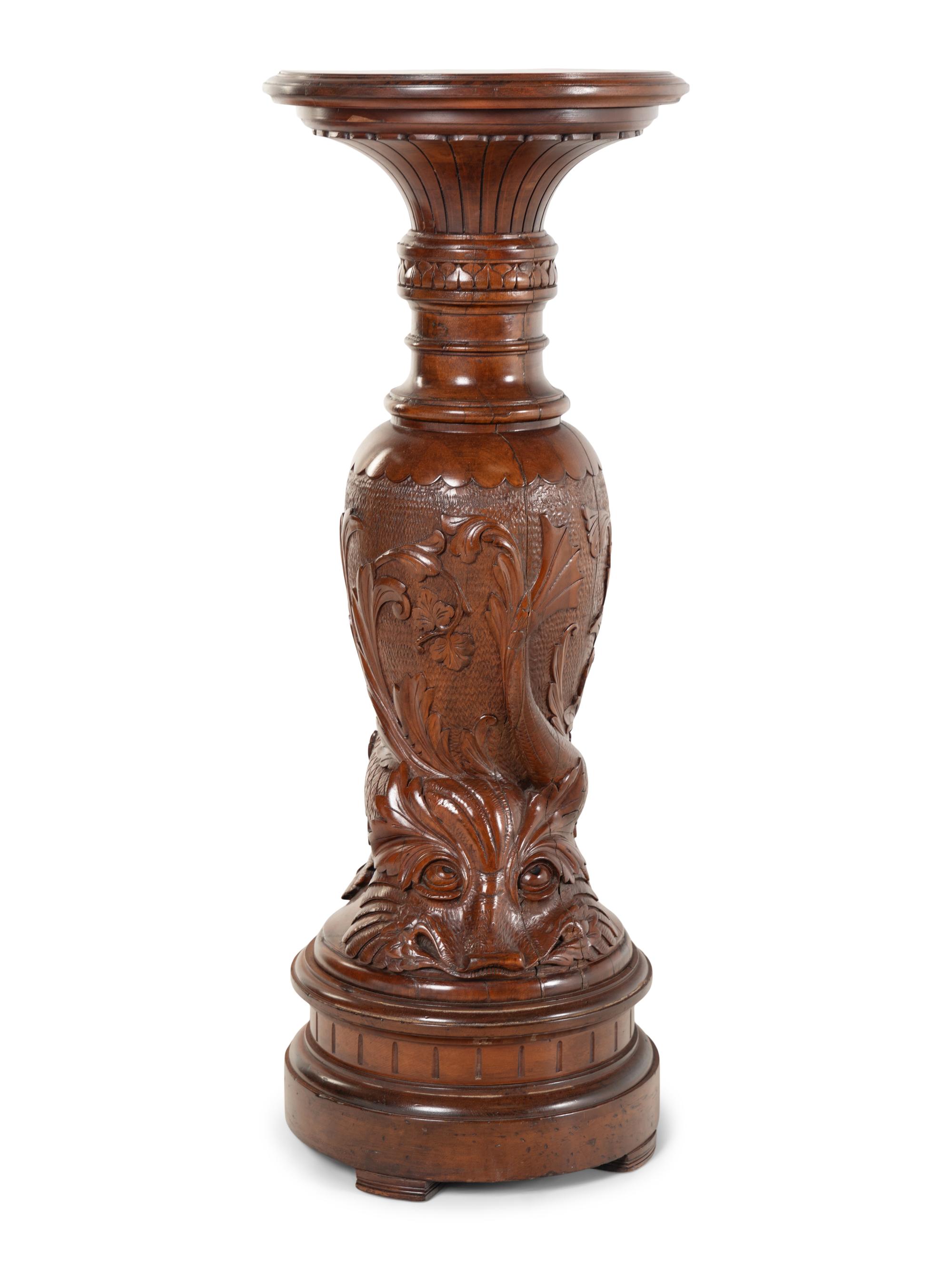 A Continental Carved Pedestal