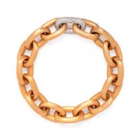 BICOLOR GOLD AND DIAMOND LINK BRACELET