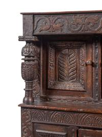 A William and Mary Carved Oak Court Cupboard