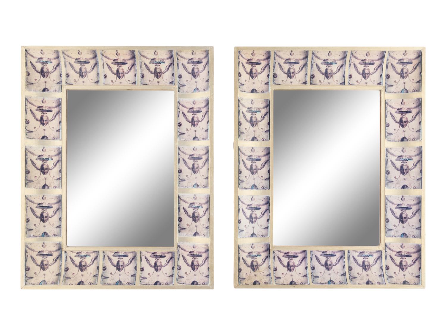 A Set of Four Branca Hand-Painted Mirrors
