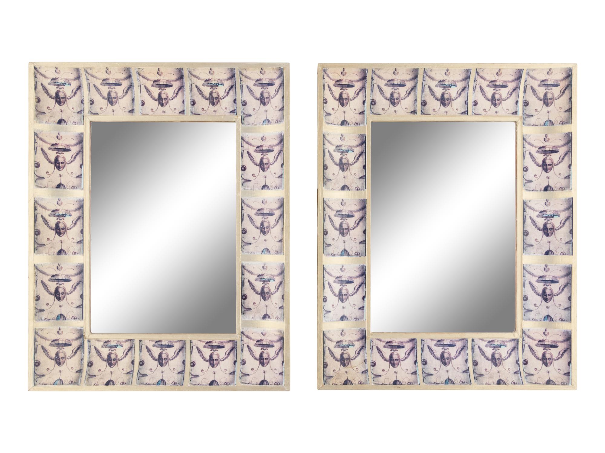 A Set of Four Branca Hand-Painted Mirrors