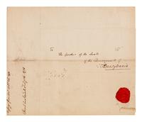 MIFFLIN, Thomas (1744-1800), signer of the Constitution. Manuscript document signed ("Tho Mifflin"), as Governor of Pennsylvania, to the Senate and House of Representatives of the Commonwealth of Pennsylvania. Philadelphia, 26 February 1791.