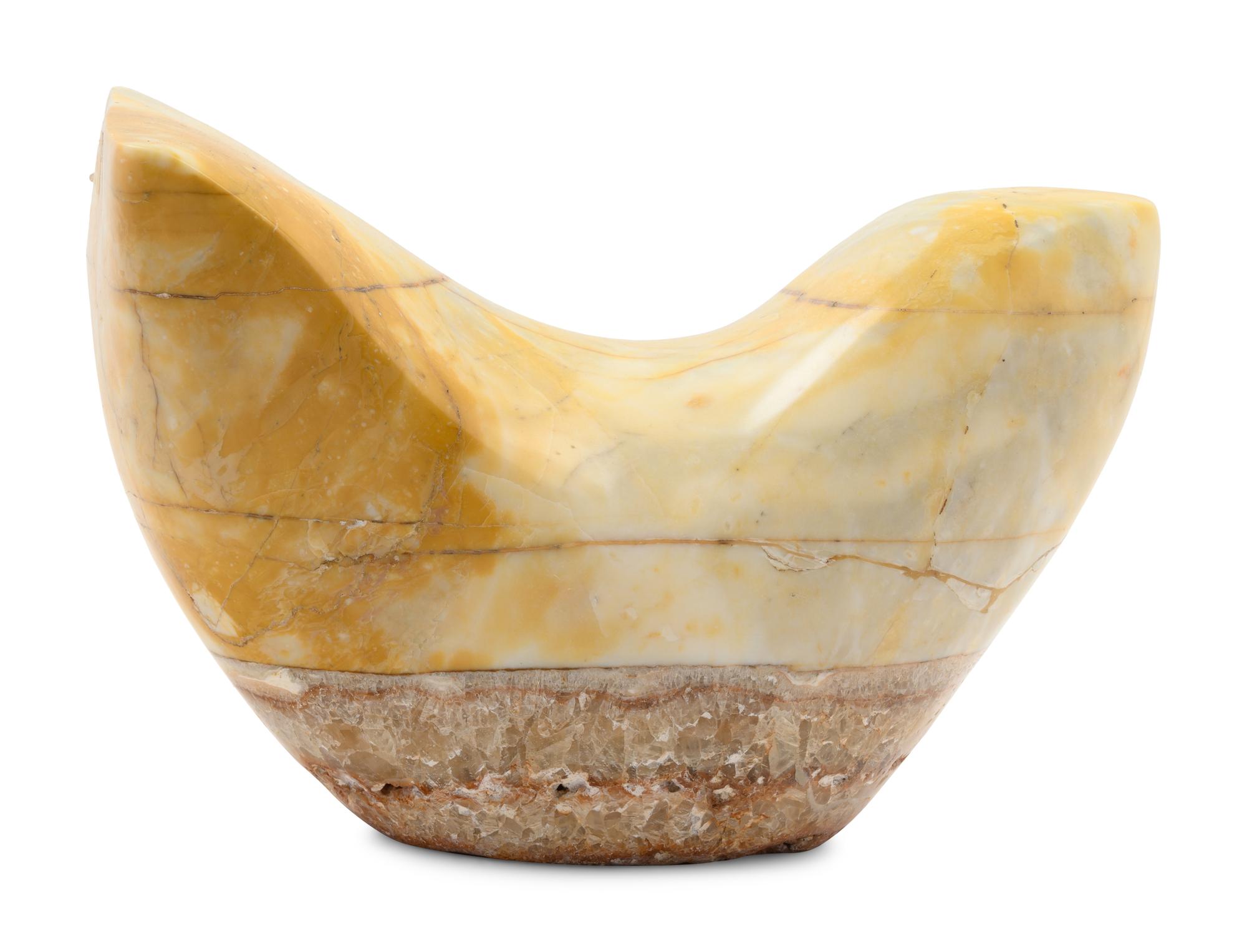 A Carved Marble Bird-Form Ornament