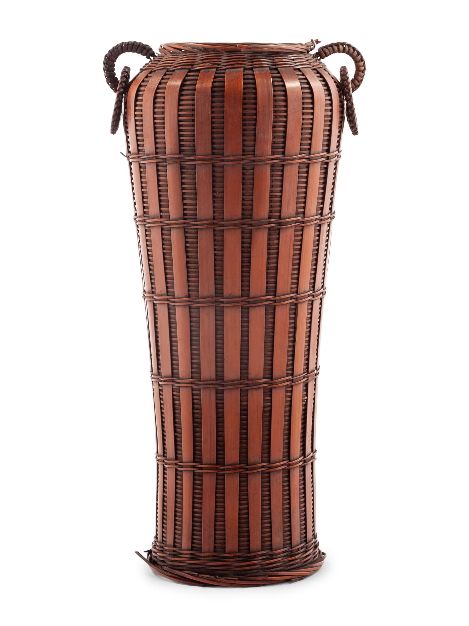 A Japanese Baboo Ikebana Basket