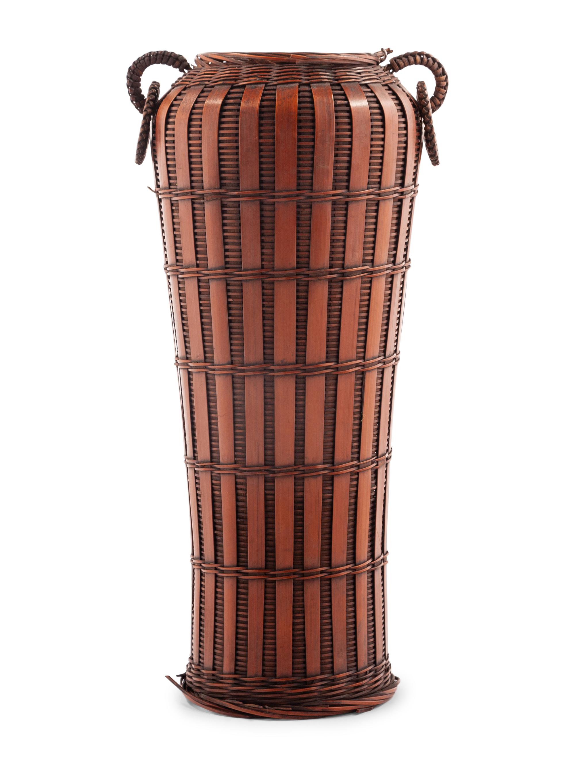 A Japanese Baboo Ikebana Basket