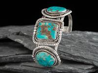 Navajo Silver and Turquoise Cuff Bracelet