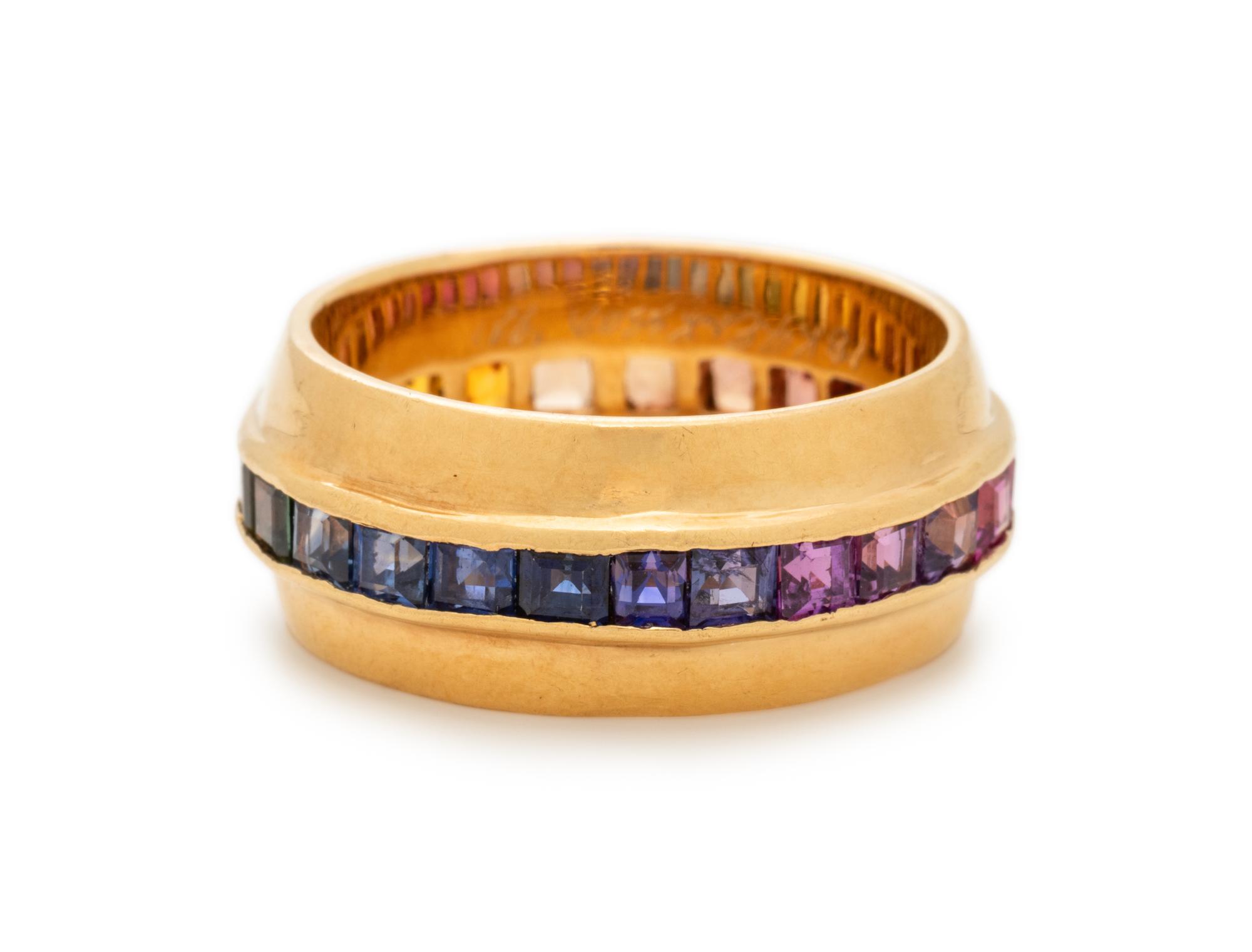 YELLOW GOLD AND MULTICOLOR SAPPHIRE RING