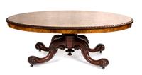 A Victorian Satinwood-Inlaid Burr Walnut Low Table Height 19 x width 54 x depth 40 inches. — LATE 19TH CENTURY