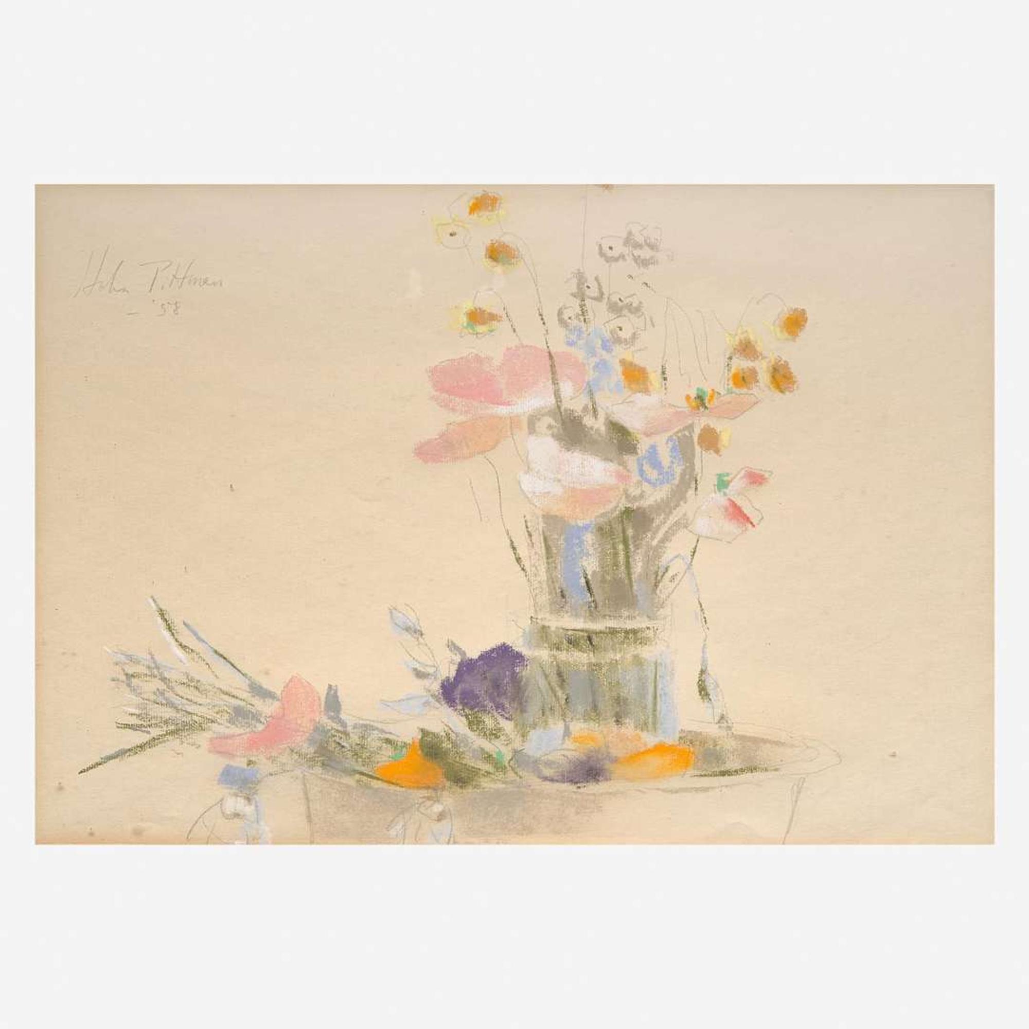 Hobson Pittman (American, 1900-1972) Study for Still Life with Flowers; together with two companions