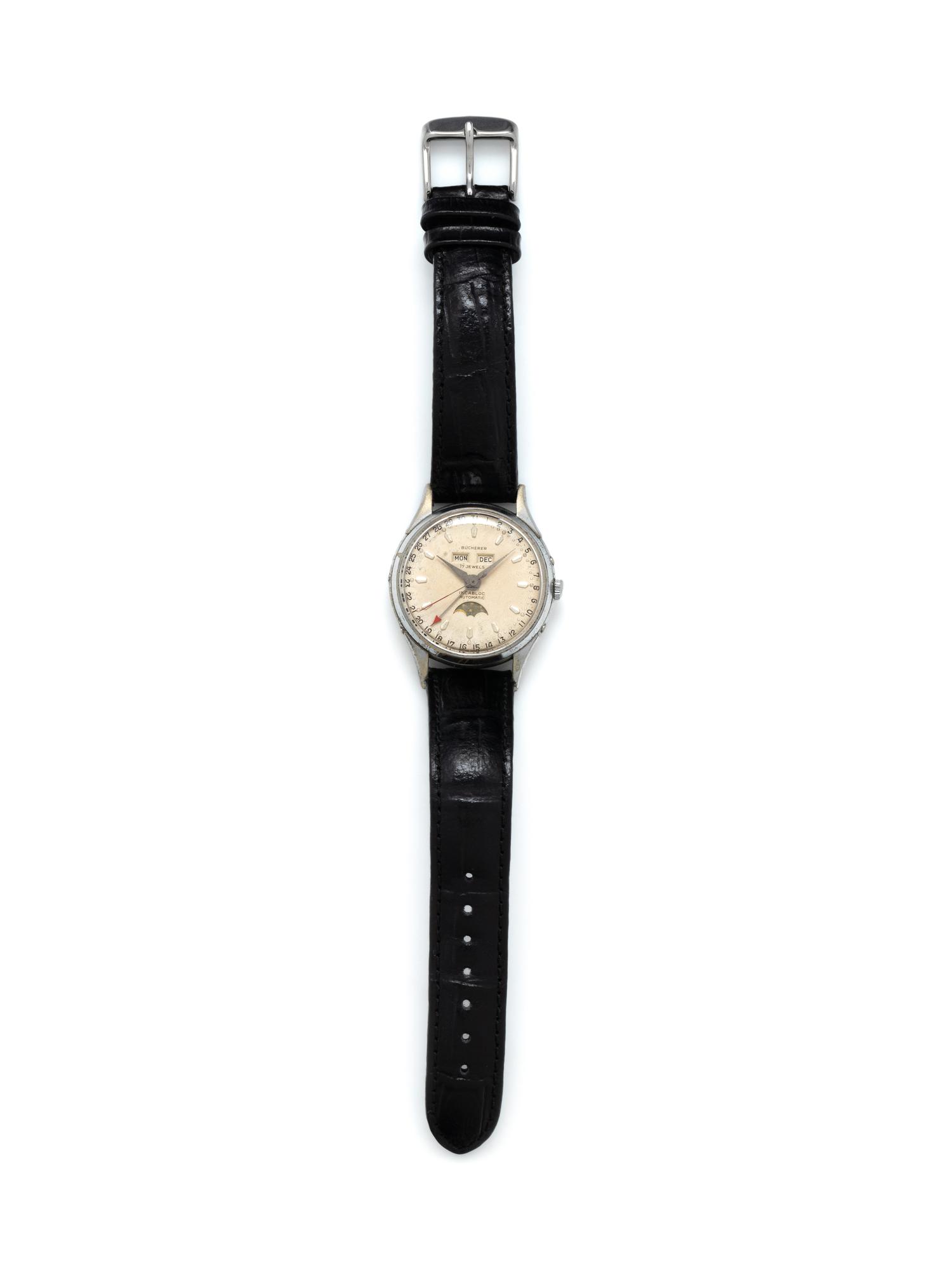 BUCHERER, VINTAGE, STAINLESS STEEL, TRIPLE DATE MOONPHASE WATCH