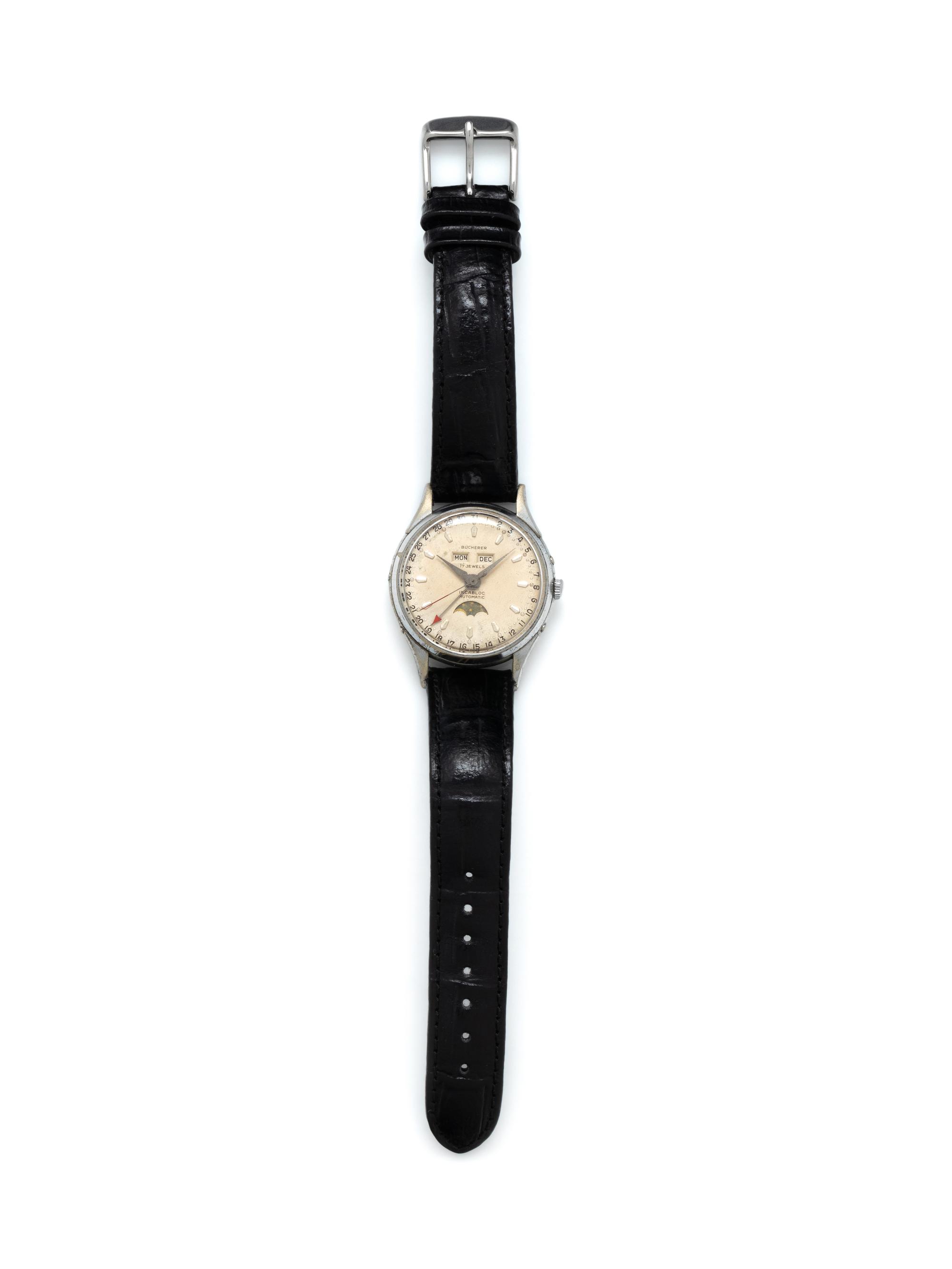 BUCHERER, VINTAGE, STAINLESS STEEL, TRIPLE DATE MOONPHASE WATCH