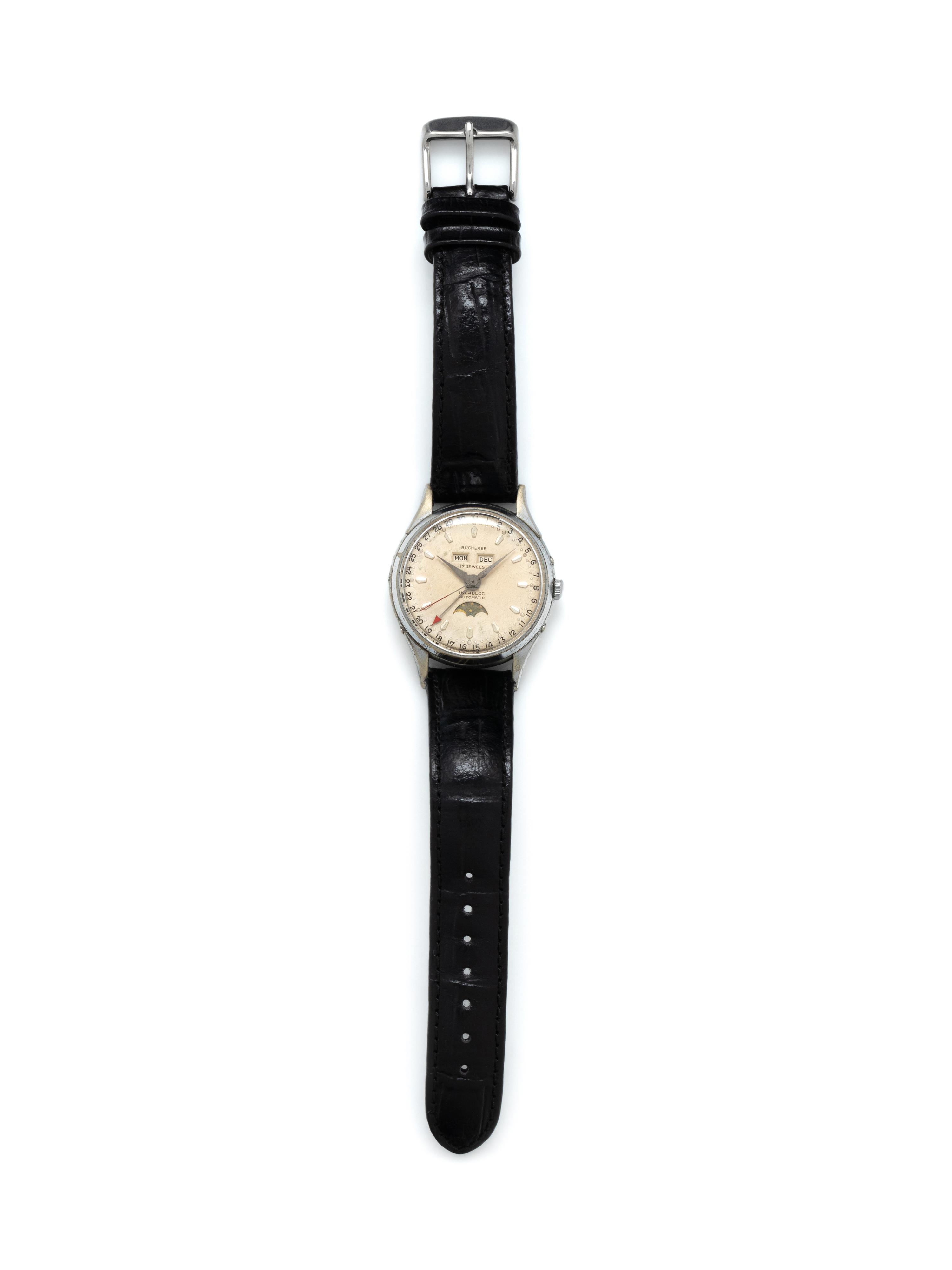 BUCHERER, VINTAGE, STAINLESS STEEL, TRIPLE DATE MOONPHASE WATCH