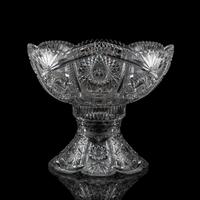 A Brilliant-Period Cut Glass Punch Bowl and Stand