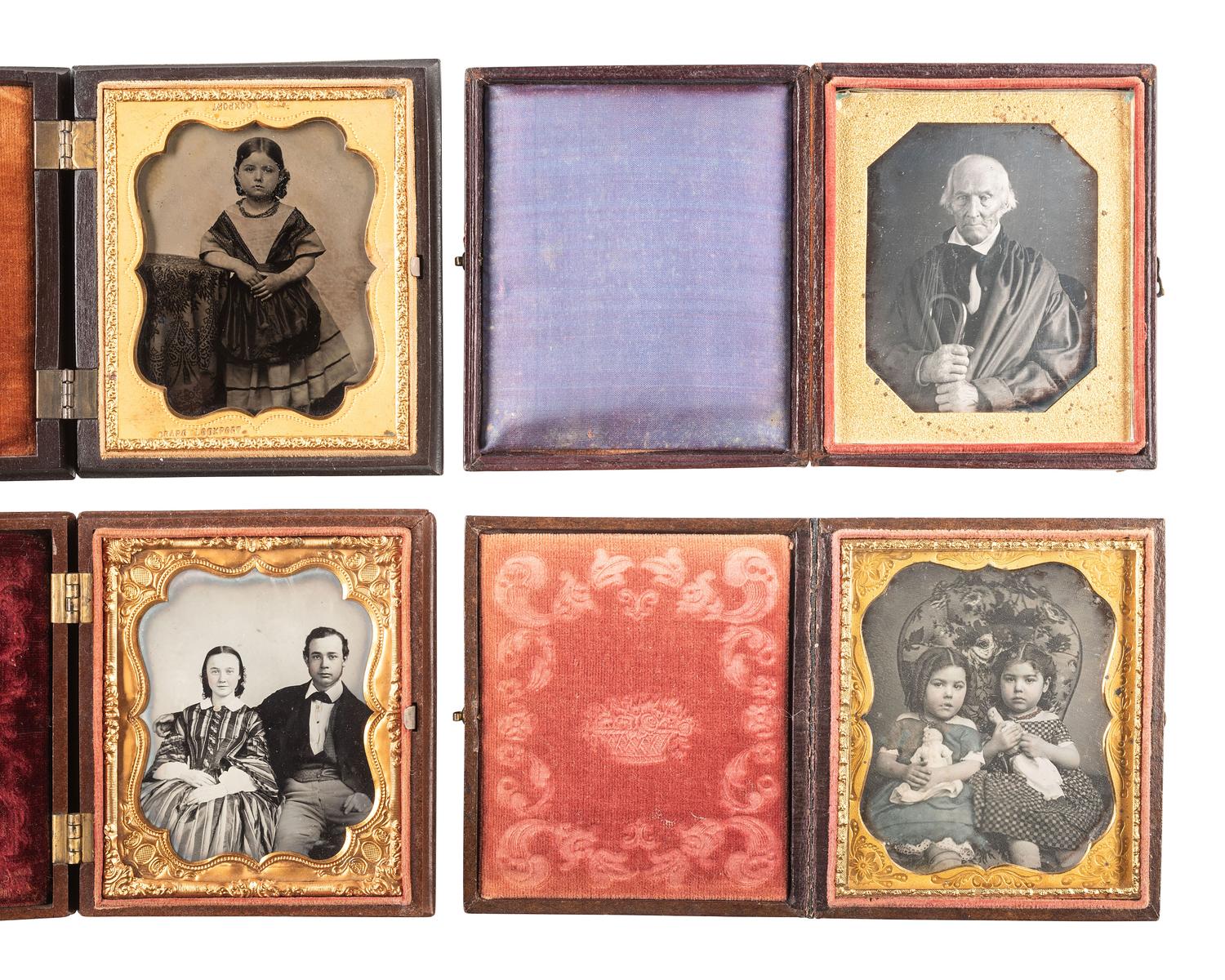 [EARLY PHOTOGRAPHY]. A group of 6 images featuring interesting portraiture.