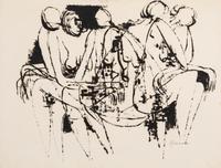 Georgeta-Gigi Aramescu Anderson, (Romanian-American, 1910-1994), A group of 4 works: Two Figures, Five Figures, Four Figures, and Four