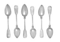 A Set of Twelve George III Style Silver Tablespoons, , Fiddle and Thread pattern, retailed by F. Reichel, San Francisco, with script mo