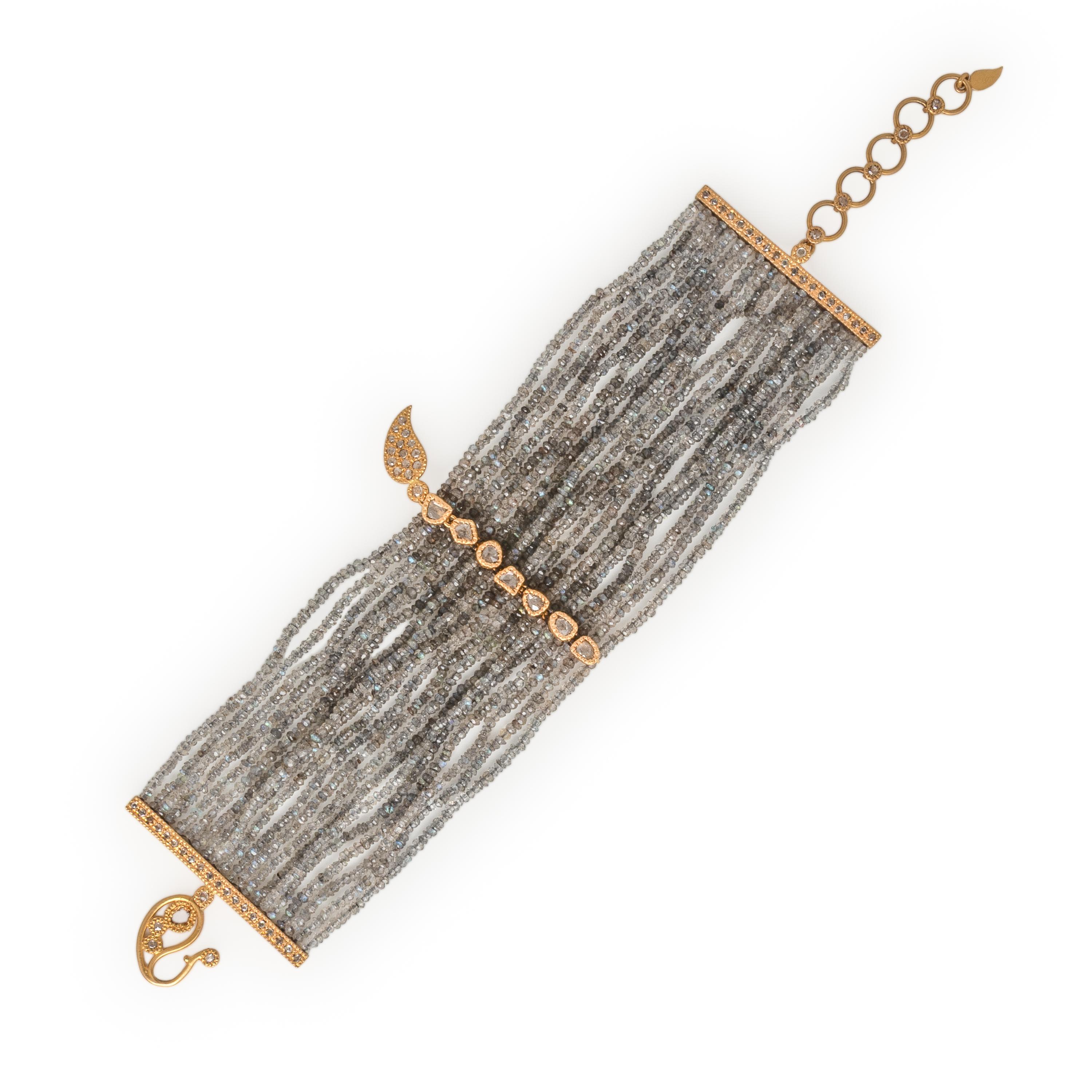 Coomi, Labradorite, Diamond, and Yellow Gold Multistrand Bracelet
