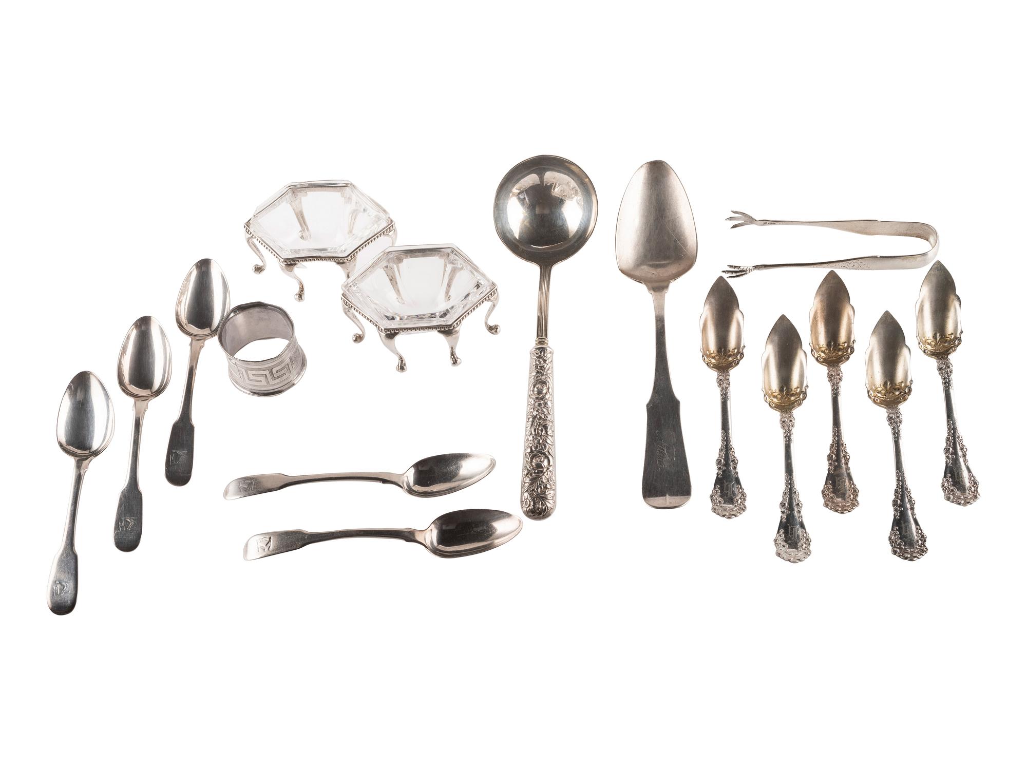 [LINCOLN, Abraham (1809-1865)]. Assorted group of monogrammed silver descended directly in the family of Robert Todd Lincoln Beckwith, last male descendent of Abraham Lincoln.