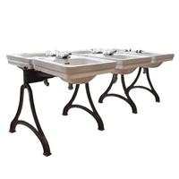 A Double-Sided Porcelain and Iron Six Basin Sink 41" W x 80" D x 31" H — United States, Circa 1930