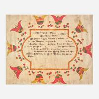 Daniel Otto (1770-1822) A Fraktur birth and baptism record for Johan George Bieber (1812-1893)