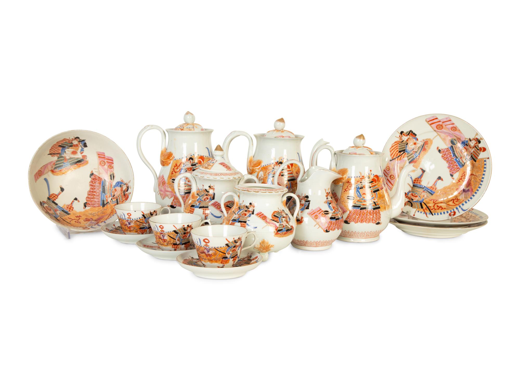 A Japanese Export Kutani Porcelain Tea and Coffee Service — 20th Century