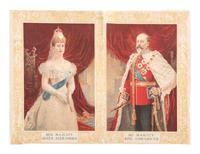 [ROYALTY]. Poster and textiles celebrating Queen Victoria and her son, Edward VII, comprising:
