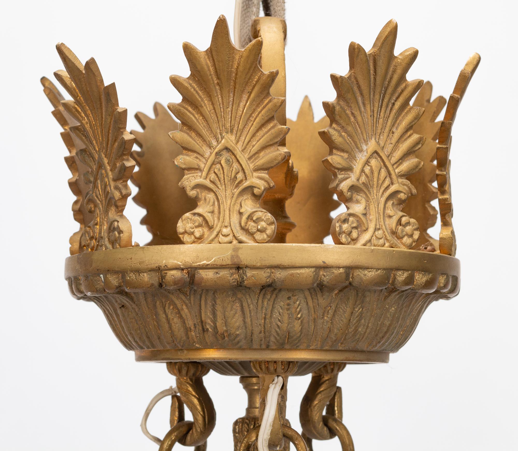 A Pair of Empire Style Seven-Light Chandeliers