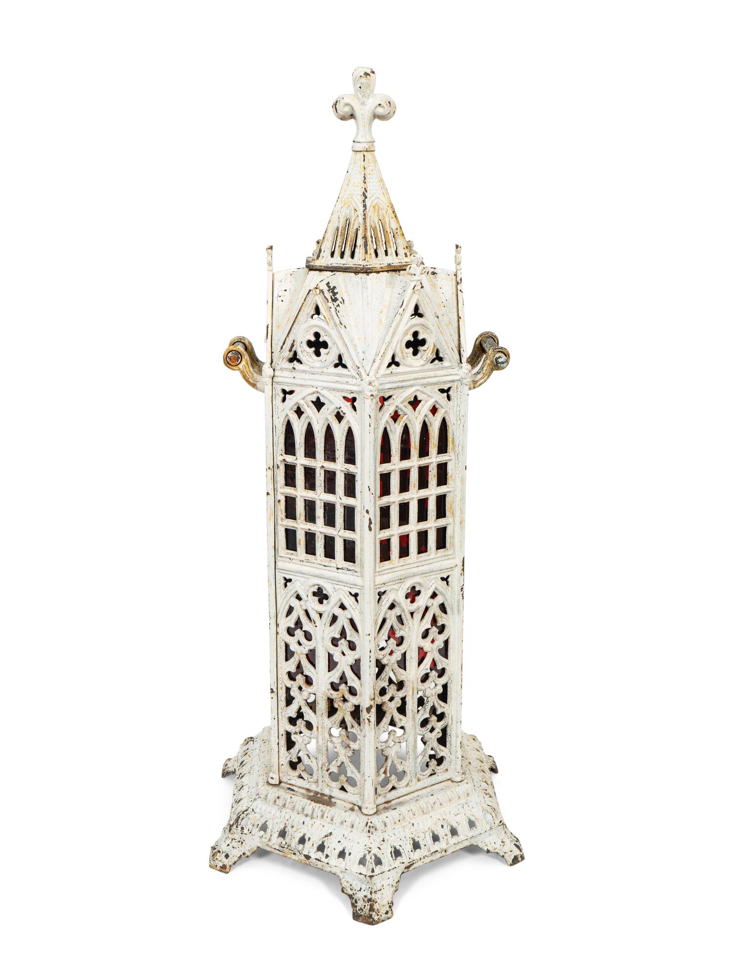 A Victorian Painted Iron 'Gothic' Conservatory Heater