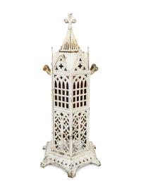 A Victorian Painted Iron 'Gothic' Conservatory Heater