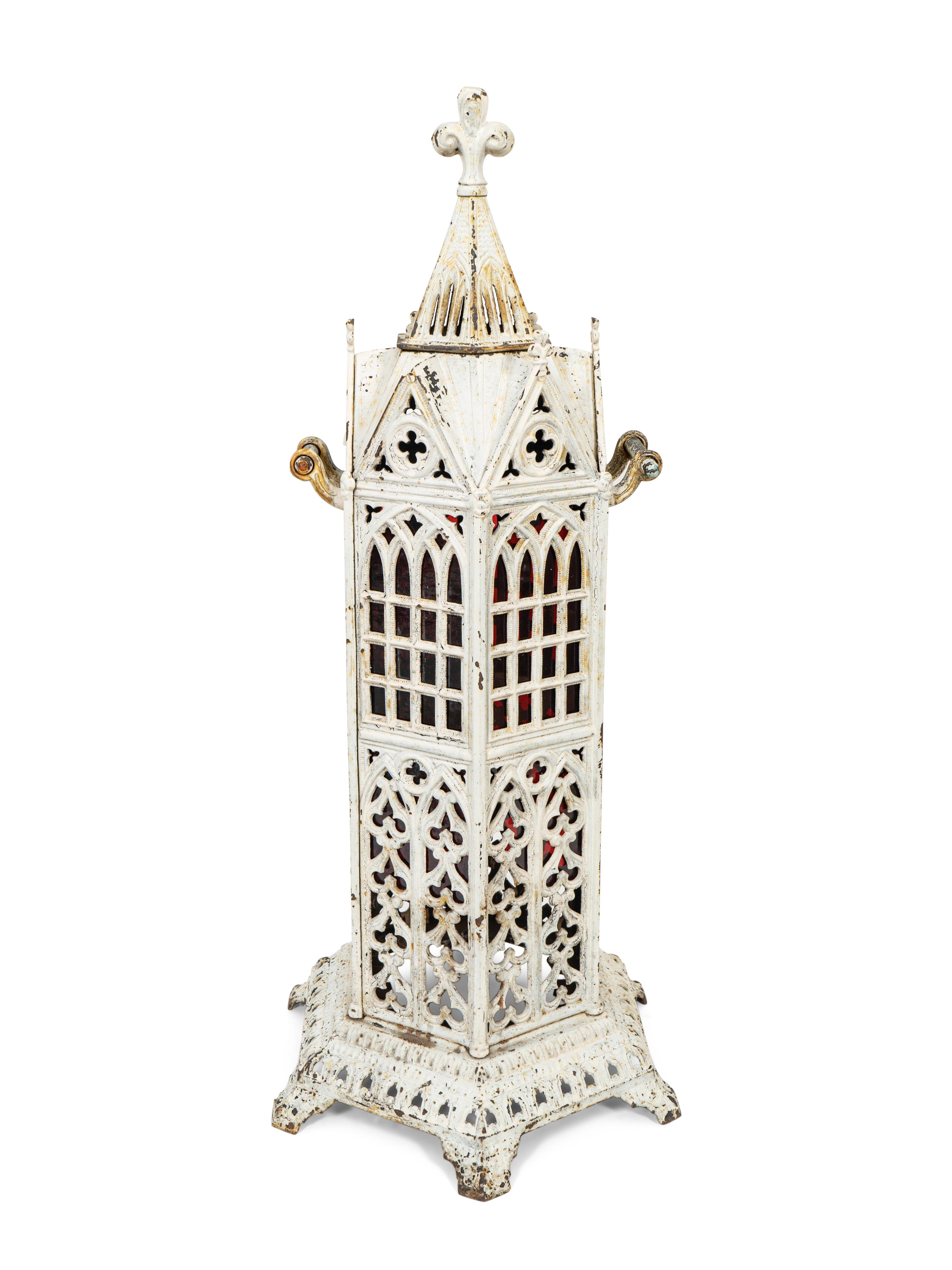 A Victorian Painted Iron 'Gothic' Conservatory Heater