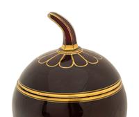 A Bohemian Gilt Decorated Ruby Glass Punch Bowl, Cover and Underplate