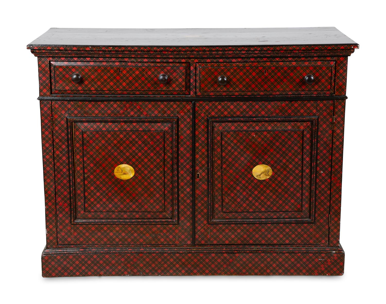 An English Tartanware Cabinet — 19TH CENTURY