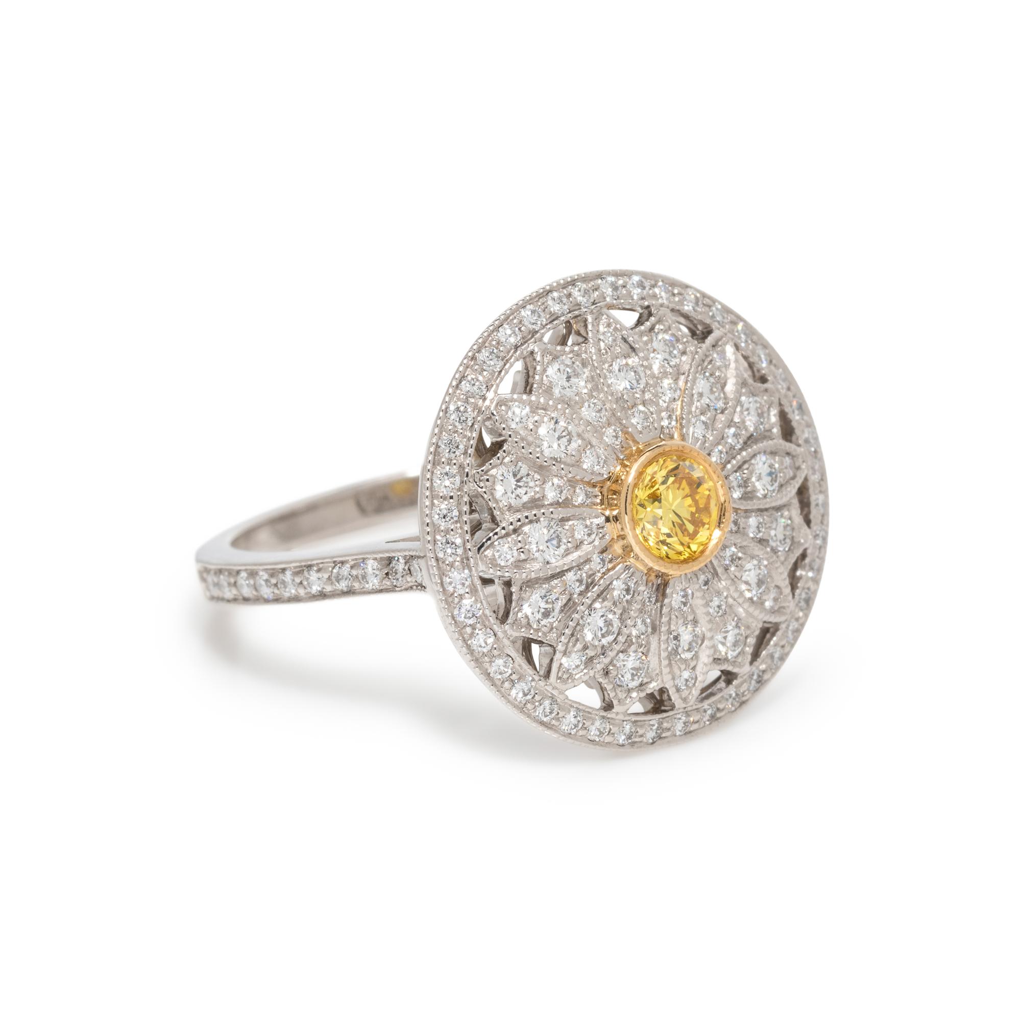 TIFFANY & CO., COLORED DIAMOND AND DIAMOND 'DAISY' RING