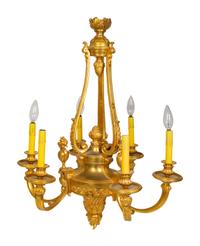 A Louis XVI Style Gilt Bronze Six Light Chandelier — 20TH CENTURY