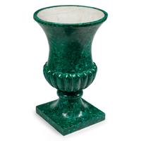A Large Malachite Veneered Urn