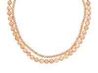 FRENCH, ANGEL SKIN CORAL DOUBLE STRAND NECKLACE