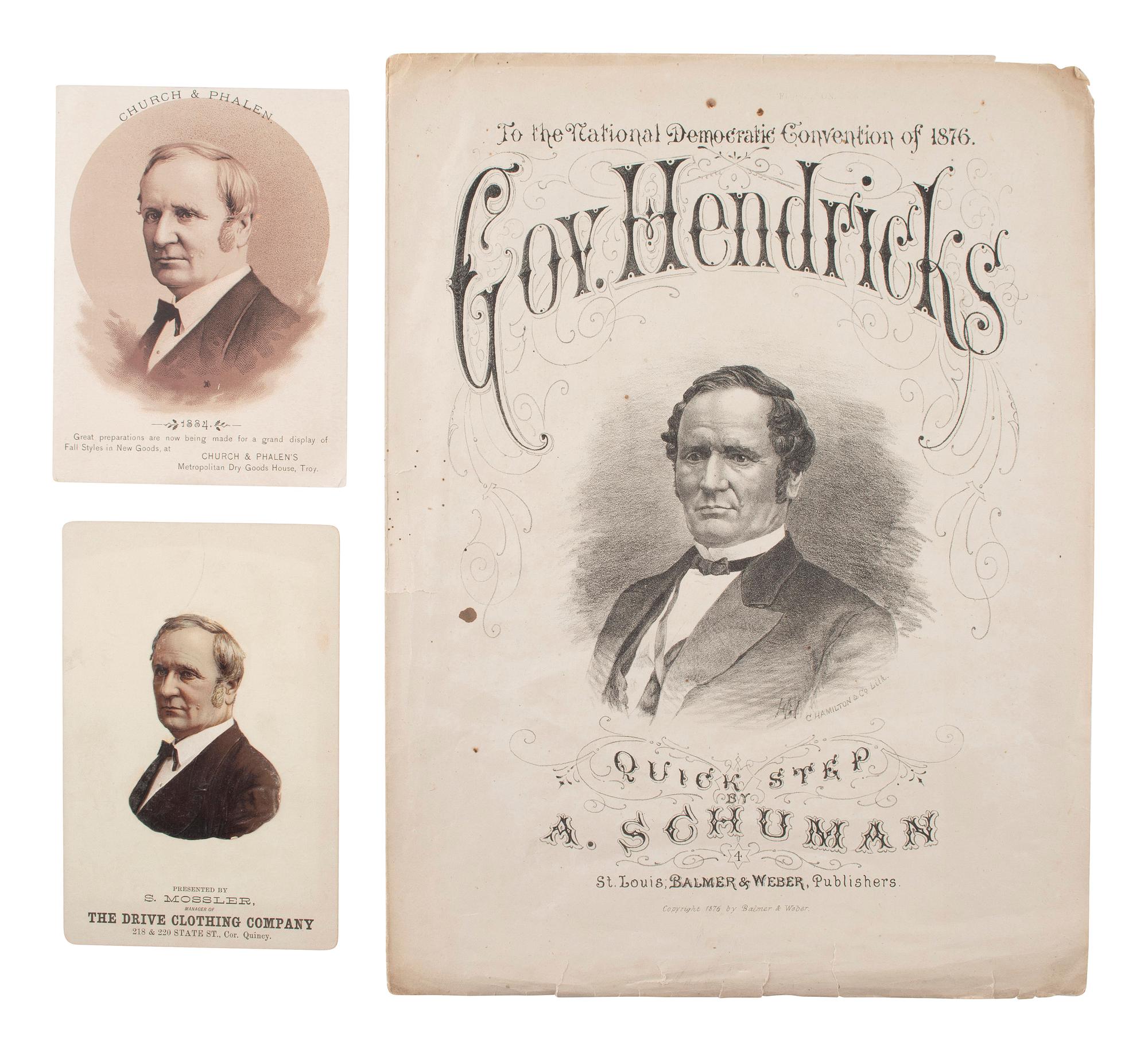 [1888 and 1892 ELECTION]. A group of ephemera related from the 1888 presidential campaigns of Benjamin Harrison and Grover Cleveland, comprising: