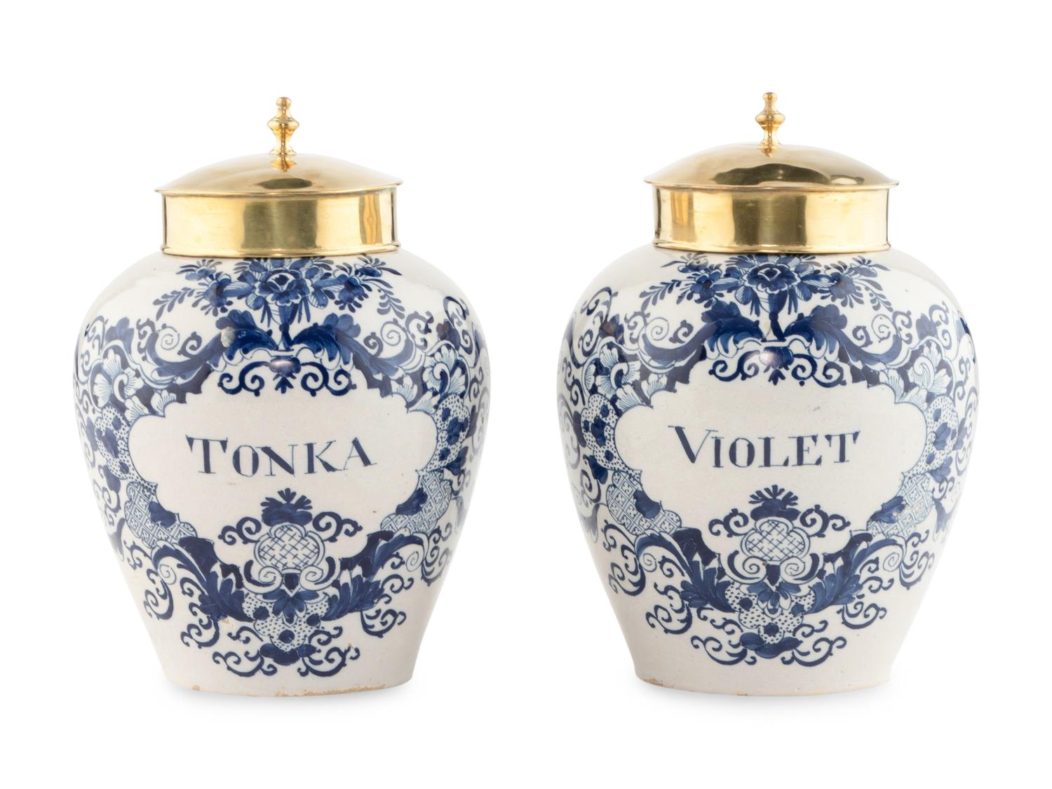 Two Delftware Tobacco Jars