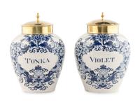 Two Delftware Tobacco Jars