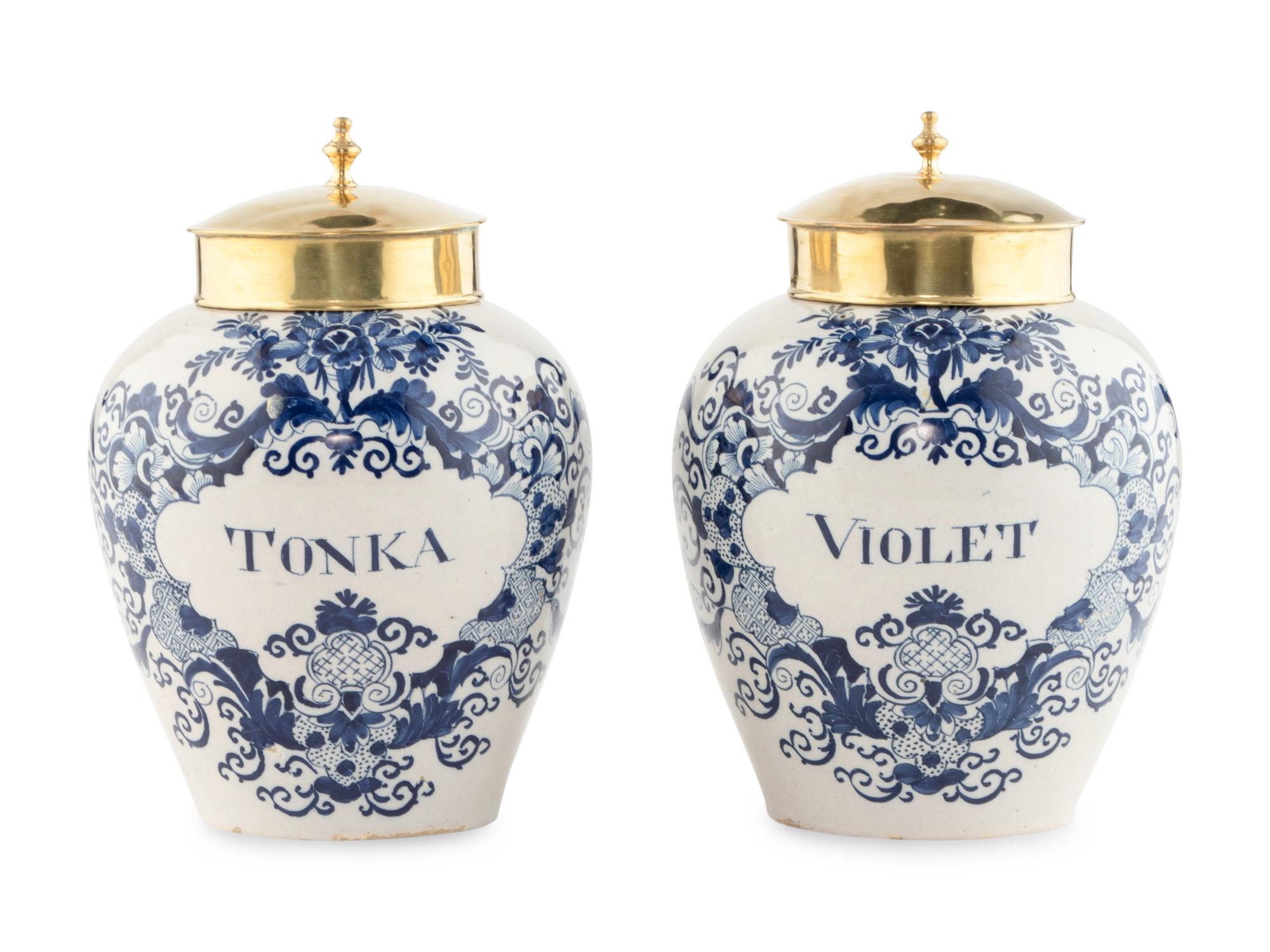 Two Delftware Tobacco Jars