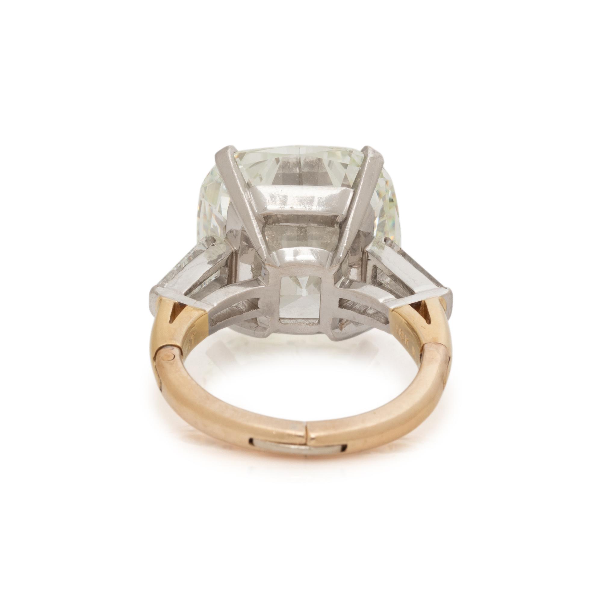 14.45 CARAT CUSHION BRILLIANT CUT DIAMOND RING