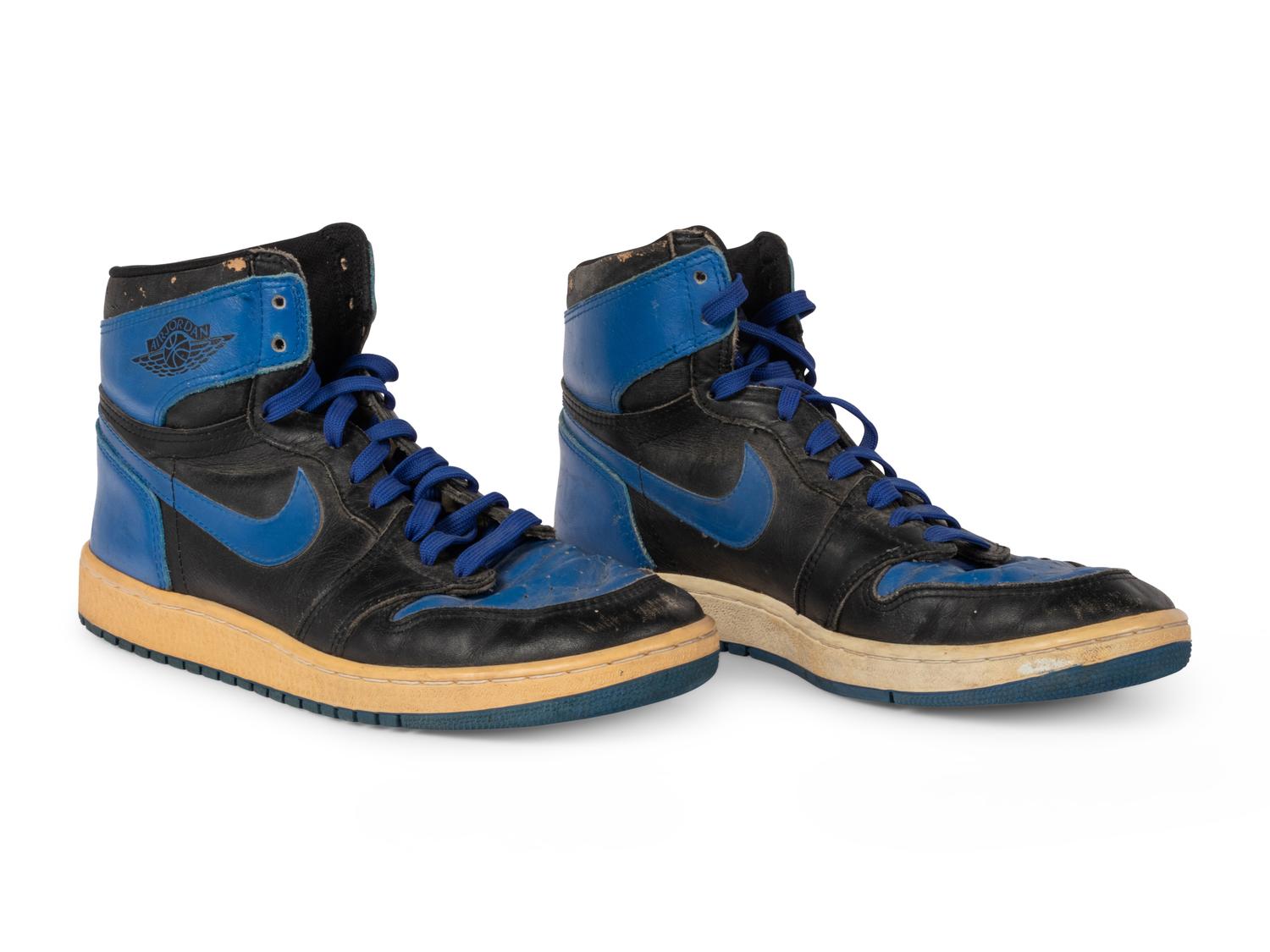 A Pair of Original 1985 Nike Air Jordan 1 Basketball Shoes