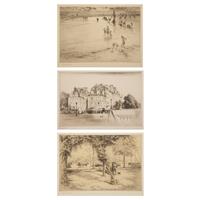 Edgar Chahine (French, 1874-1947) — Les Maisons du Pont Neuf; Together with Two Works (3)