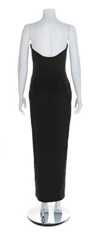 Atelier Versace Black Strapless Evening Dress with Sweetheart Bodice, 1990s No size label