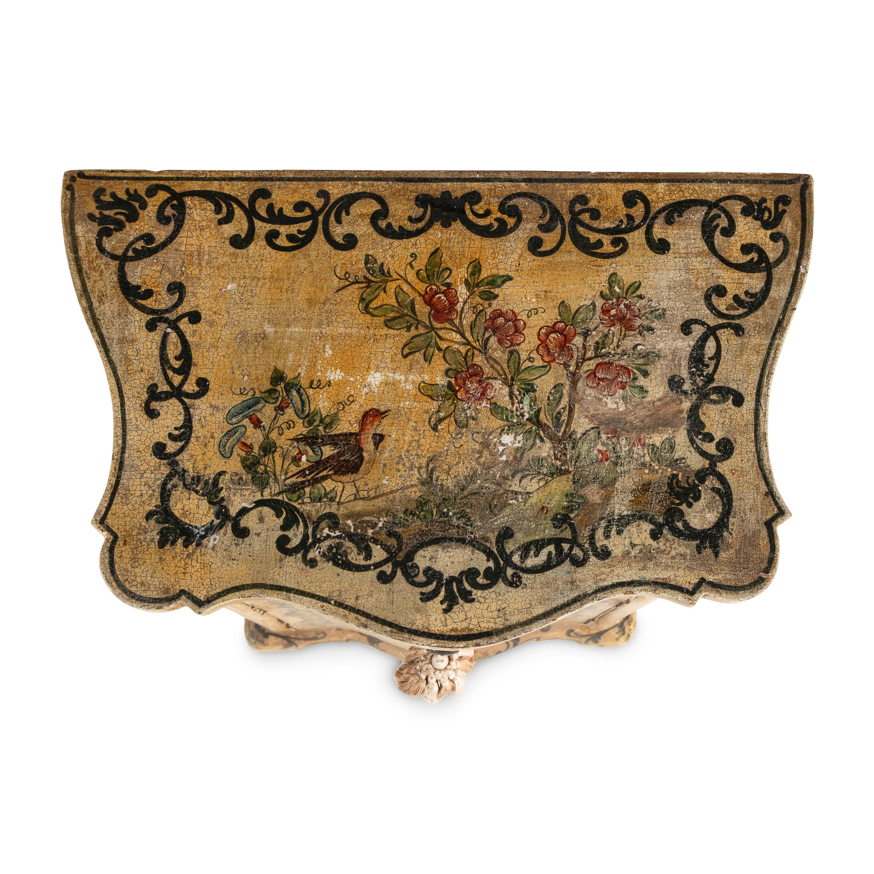 An Italian Polychrome Painted Commodino