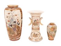 Three Japanese Satsuma Vases