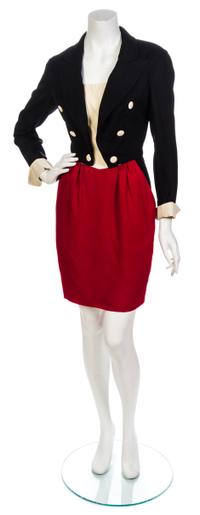 A Moschino Couture! Black and Red Dinner Jacket Dress,